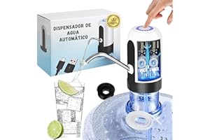 CMR GLOBAL Dispensador de Agua Eléctrico. Dispensador Eléctrico para Garrafas de Agua Fría. Bomba de Agua. Grifo Eléctrico Portátil para Botellas. Dosificador con Adaptador. USB-C. 5.7L, 10L, 11.3L, 15L, 18.9L