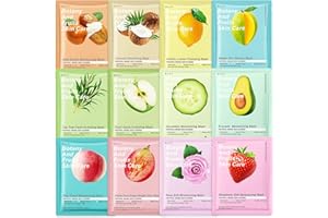 UHELTOSLY 12 pcs Daily Care Face Sheet Mask,Hydrate,Moisturize,Soothe,masks beauty face mask set,Hydrating & Soothing Face Mask,for a lot of Skin Type,Multipack Sheet Masks Moisturizing Repairing
