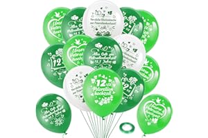 DPKOW 25pcs Alles Gute zur Petersilienhochzeit Luftballons Deko für 12,5. Hochzeitstag, Grüne 12,5 Jahre Latexballons für Herzlichen Glückwunsch zur Petersilienhochzeit Dekorationen