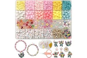 BJPERFMS Pulseras Stitch Niñas, Abalorios para Hacer Pulseras Stitch, Kit para Hacer Pulseras Stitch, Cuentas para Pulseras Stitch, Regalo para DIY Pulseras Collar Pendientes
