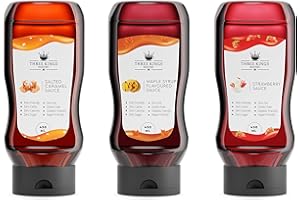 THREE KINGS PANTRY Three Kings Sugar Free Caramel Sauce - Zero Calorie Keto Friendly Caramel Syrup for Healthy Diet - Pack of Three Dessert Sauce with 450 ML