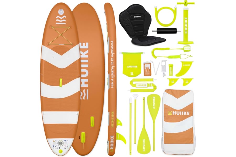 HUIIKE Stand Up Paddle Board for Adults with Accessories Included, Oar, Fins, Pump. Inflatable Sup Board Great Stability and Resistance. 10’ x 33" x 5.9"