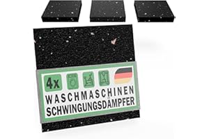 FUX Amortyzator drgań, podkładka pod pralkę, 4 sztuki, mata antywibracyjna, do suszarki – 90 x 90 x 15 mm granulat gumowy z recyklingu Made in Germany