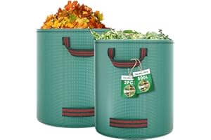 Diealles Shine 2X 500L Gartenabfallsack, Gartensack mit 4 Griffe, Selbststehend, Wasserdicht, Laubsack Haltbar Korrosionsbeständig für Gartenabfälle und Grünschnitt