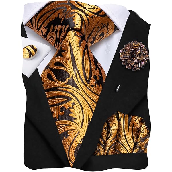 Set Cravate En Soie + Boutons De Manchettes - Blanc Avec Motif - Occasion Pour Homme