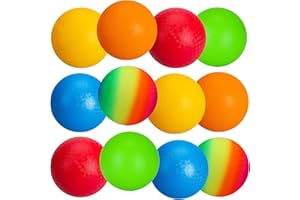 U&C Planet 6/12 Pack of Playground Balls 8.5 Inch Kickballs Set Dodge Ball with Pump Gaga Ball Handball Soft Boucy Balls Kids Rainbow Balls Play Camps School Garden