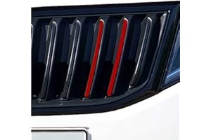 ‎PRINTATTACK P037 20 teiliges Kühlergrill Folien-Set Front Stripes Gitter Aufkleber Styling Folie Streifen für Grill (Karminrot)
