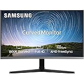 Samsung 27-Inch(68.5cm) FHD, 1800R Curved 1,920 X 1,080 LED Monitor, VA Panel, Slim Design, AMD Freesync