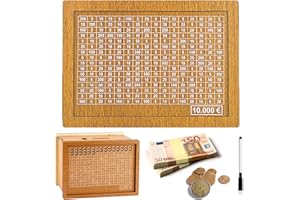 May Huang Tirelire en Bois,Tirelire Magique Japonaise,Tirelires Economie,Tirelires avec Objectif D'économie,Tirelire rétro,Numérique Tirelire pour Aider Les Enfants à Commencer à Economiser (10000€)