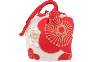 Amosfun Borsa Stile Giapponese Kimono Con Coulisse Porta Telefono Marsupio Leggero E Compatto 9.4X6.7 Pollici Per Cosmetici E Accessori