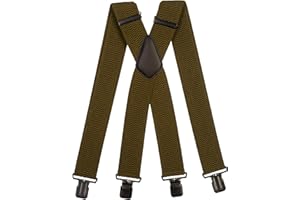 Olata Tirantes de Hombre Extra Anchos En X Con Clips Negros O Plateados Y Tela Gruesa - 5 cm