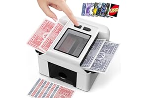 HOTOIQ Kartenmischmaschine Elektrische,Automatischer Kartenmischer für 1-2 Decks,One-Press Auto & Manueller Modus Wiederaufladbar mit 2000mAh Geräuscharm Ideal für Poker Blackjack