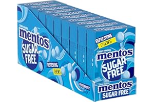 Mentos Sugar Free Peppermint Chews, Breath Freshening Sweets, Suitable for Vegetarians - 10 x 45 g