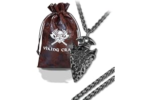 VIKING CRAFT Wikinger Halskette Herren Edelstahl - 60cm Wikinger Schmuck Kette Herren - Wikinger Deko, Wikinger Kette, Wikinger Geschenke für Männer Schmuck, LARP