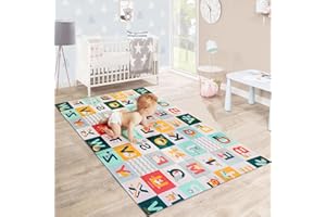 ZENDSTANDING Baby Play Mat, Foldable Foam Mats Baby Crawling Playmats, 200x180CM×1CM Double-Sided XPE Floor Activity Play Mat with Travel Bag, Waterproof Durable Mat for Living Room, Baby Room