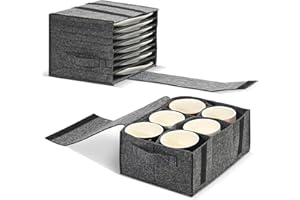 BAFLOVGA 2 Set Filz Tassenhalter Camping, Tellerhalter Wohnmobil, Glashalter Wohnmobil Filz, Geschirr Aufbewahrung mit 8 Fächern, Geschirrhalter Camping für Camping,Wohnmobile,Wohnwagen und Boote