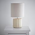 Zoe Cream Ceramic Table Lamp with Matching Velvet Shade