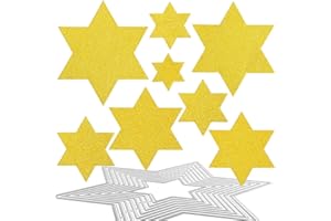BOFUNX 8 Stücke Stanzschablonen Weihnachten Sterne Stanzform Metall Prägeschablonen Sterne Stanzen Cutting Dies für Weihnachten Handwerk Geschenk