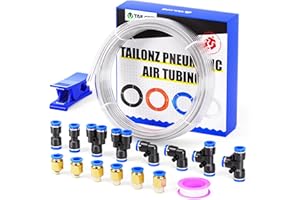 TAILONZ PNEUMATIC Clear 6mm OD 4mm ID Polyurethane PU Air Hose Pipe Tube Kit 10 Meter 32.8ft