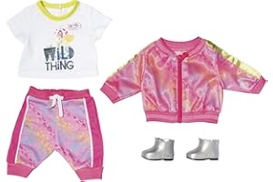 Zapf Création BABY born Vêtements de Poupée - Vêtements de Créateurs avec Accessoires de Mode - deluxe ensemble Rose Tendance