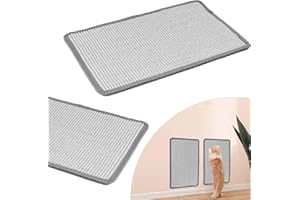WDJLNZB 2-teilige Kratzmatte Katze, Natürliche Katzenkratzbretter Sisal Kratzteppich 50x30 cm, Widerstandsfähig Katzenmöbel Fußmatte Sisalmatte Kratzpads für Katzen, mit Klebeband Katzenkratzmatte (Grau)