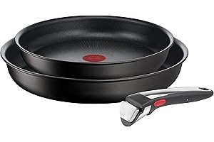 Tefal Ingenio Unlimited On - Juego de 2 Sartenes 22/26 cm + Mango extraíble, Apto inducción, antiadherentes, revestimiento titanio, Thermo-signal, sin PFOA, apto lavavajillas y horno