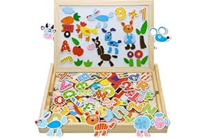 Uping Puzzle Magnétique avec Tableau Double Face Aimanté pour Enfant 3 Ans et Plus 155 Pièces