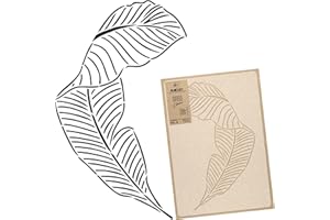 NL NAKLEO ART & WALL DECOR Riutilizzabile stencil da parete in plastica // FOGLIA DI BANANA #2 - CONTORNO ART DECO //Art Craft Mylar template (65x95cm) (65x95cm)