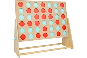 TP Toys Puissance 4 Géant en Bois FSC® – Jeu de Société Familial – Intérieur/Extérieur – Dès 3 Ans – pour Enfants et Adultes – Format XL – Développe Réflexion et Stratégie