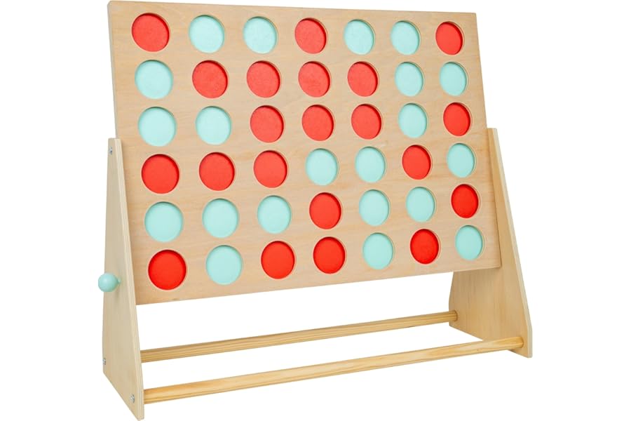 TP Toys Giant Wooden 4 in a Row Outdoor Garden Game for Kids Ages 3+ Fun 1-4 Player Giant Connect 4 Game for Indoor or Outdoor Play
