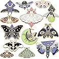 MTLEE 13 Pieces Pins Butterfly Moth Backpack Pins Jackets Clothes Insect Girls Pins for Backpacks Cool Lapel Pin Steampunk Badge Small Pins for Women