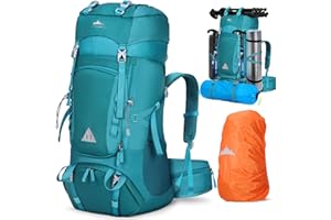 IGOLUMON Plecak trekkingowy, 60 l, plecak trekkingowy, dla mężczyzn i kobiet, plecak podróżny, duży plecak z pokrowcem przeciwdeszczowym, na kemping, trekking, do wspinaczki, podróży na świeżym