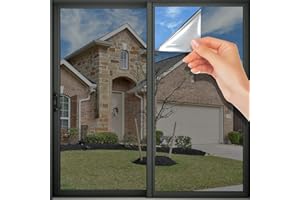 FENTIS Película para Ventana Solar Película de Vidiro Unidireccional Lámina de Protección Solar 60x200cm Resistente a Los Rayos UV No Pegamento Autoadhesiva Negro para Hogar y Oficia