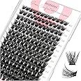 BEYELIAN Cluster Lashes 168 Pcs D Curl DIY Eyelash Clusters 3D Effect Thick Cluster Lash Extensions Super Thin Band & Soft Individual Lashes Reusable 9-16mm MIX Easy to Apply(56D)