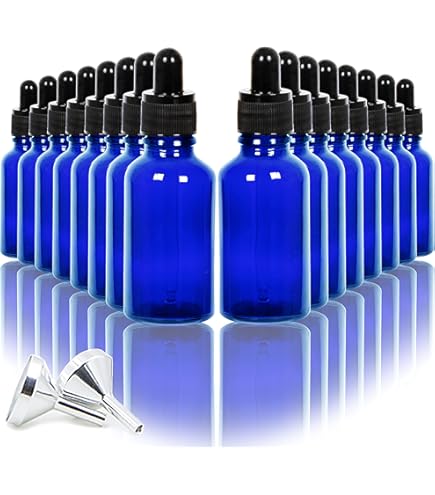 Yizhao Blauw Glazen Druppelflesje 30ml, met Glazen Pipet Druppelaar