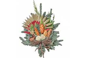 PASSION MADE XL Grabstrauß Strauß Grabgesteck Grabschmuck Grabaufleger Tischgesteck Tischdeko Grab Urnengrab Friedhof Totensonntag Allerheiligen Tannengrün frische Tanne Rosen 726