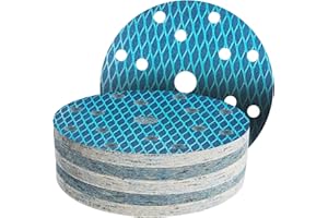 GZKTY 150mm Sanding Discs, 50 Pieces, 15 Holes, Grits 120, Diamond Shape, Reduce Blockage, for 6 Inch Orbital Sanders