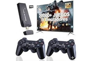 GENZO Consola Retro Arcade con 20.000 VideoJuegos Integrados - Game Stick con las Consolas: PS1, NeoG,GameB,N64,SuperN, MegaD,etc - Arcade Retro Game Console - 2 Mandos Inalambricos - HDMI Compatible con 4K