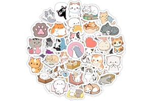 PADABAYKA Pegatinas de Gatos Lindos Kawaii para Botellas de Agua y Portátiles - Favoritos y Decoraciones de Fiesta de Gatos Lindos - Cute Cat Stickers Kawaii