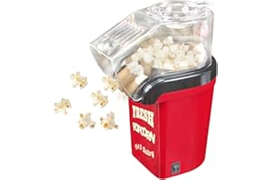 Global Gizmos 50900 Fat Free Hot Air Popcorn Maker | No Oil | 4 Bags Included | Healthy Home-Made Treats | Movie Nights/Sleepovers/Kids Parties | 1200 W |, Plastic, Red