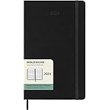 Moleskine Agenda Settimanale Verticale 12 Mesi 2024, Agenda 2024, Formato Large 13x21, Copertina Rigida e Chiusura Elastica, 