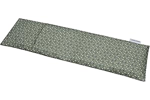 CARREDANA Saco térmico cervical de semillas de trigo y eucalipto con funda lavable 50x16cm (motitas verde)