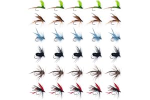 Matymats 10pcs/30pcs/35pcs/40pcs/76pcs/100pcs Fly Fishing Flies with/without Fly Fishing Box, Trout Flies, Dry/Wet Flies, Fly Fishing Lures for Bass Trout Salmon