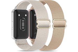 EverAct Elastische Armband kompatibel mit Samsung Galaxy Fit 3 Armband Ersatzband Uhrenarmband Zubehör für Samsung Galaxy Fit 3 SM-R390 Nylon Ersatzarmband Sport Uhrenarmband Damen Herren