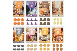 SALUBRITO Halloween Wax Melts, Strong Scented Autumn Candle Gift Set, 8 x 50g, Natural & Long Lasting, Soy Wax Set for Women, Aroma Wax Cubes for Halloween, Birthday, Thanksgiving