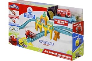 Chuggington All Aboard Starter Set w/Motorised Wilson Figure of 8 Track Set Train Depot, Toys for 3+ Years Old, Multi Colour