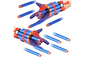 Zoriwn 2 Sets Gloves für Kids, Hero Launcher Gloves mit Weich Kugel, Plastic Cosplay Prop, Funny Toy for Kids Fans