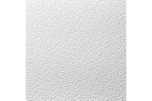 MASTERBRICO Panneau en polystyrène décoratif pour plafond et mur effet 3D isolant thermique épaisseur moyenne 8 mm dimensions 50 x 50 cm, lot de 10 m² (40 panneaux) colle pour polystyrène panneaux inclus (B005)