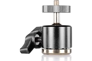 Neewer Mini Rótula de Bola de Aluminio Rotación 360° con Base Rosca 1/4" 3/8" Trípode Soporte Luz para Montaje de Cámara DSLR Compatible con Canon Nikon Sony iPhone 15 Pro Max GoPro Hero 12 11 10 9