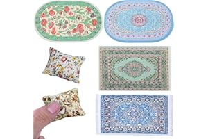 DKDDSSS 6 szt. akcesoria do domku dla lalek, dywan do domu dla lalek (niebieski)